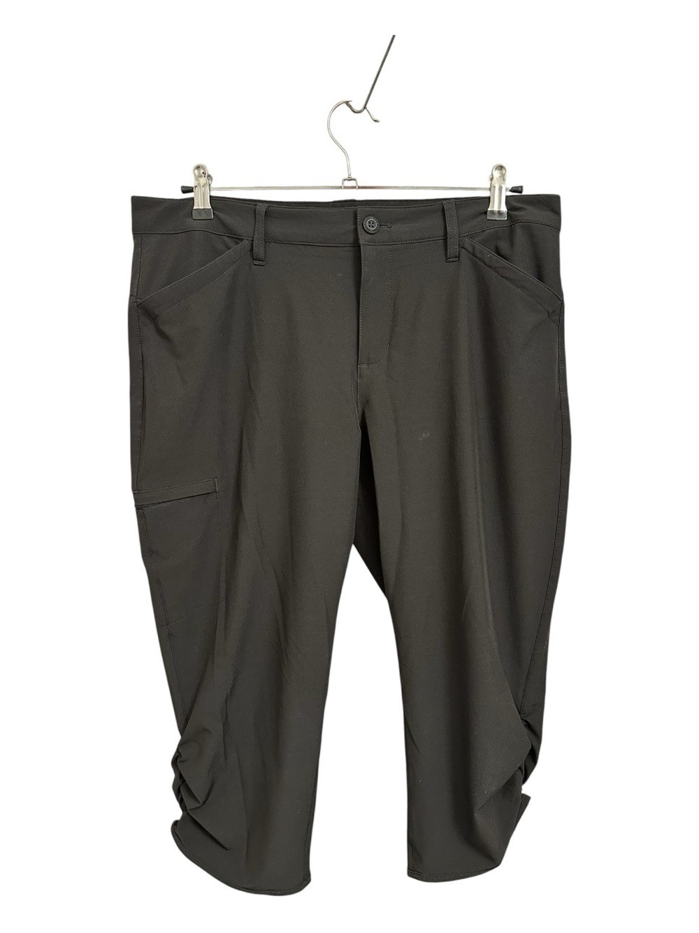 Eddie Bauer Ruched Capri Lightweight Black Pants - Picture 3 of 14